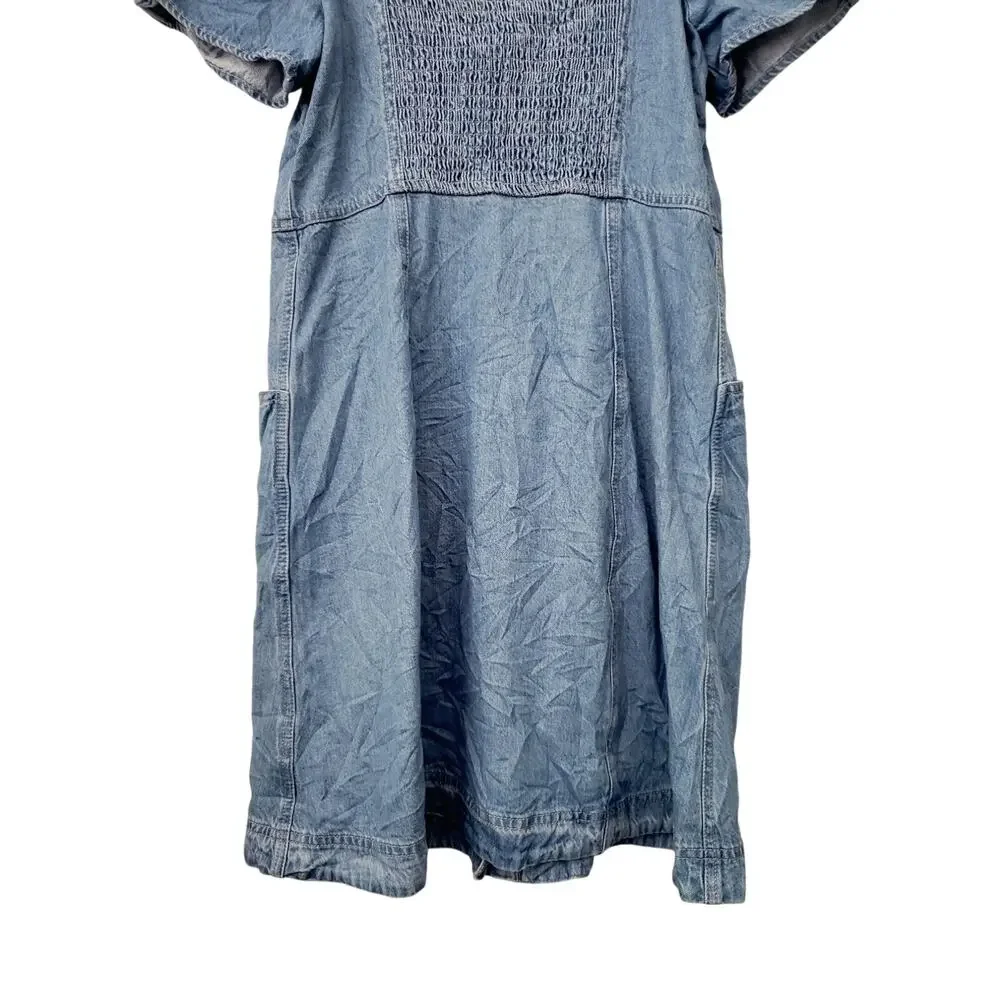 Madewell Denim Puff Sleeve Mini Dress Size 8